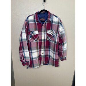 Vintage Backpacker‎ Sportswear Mens Plaid Quilted Jacket Large 100% Cotton